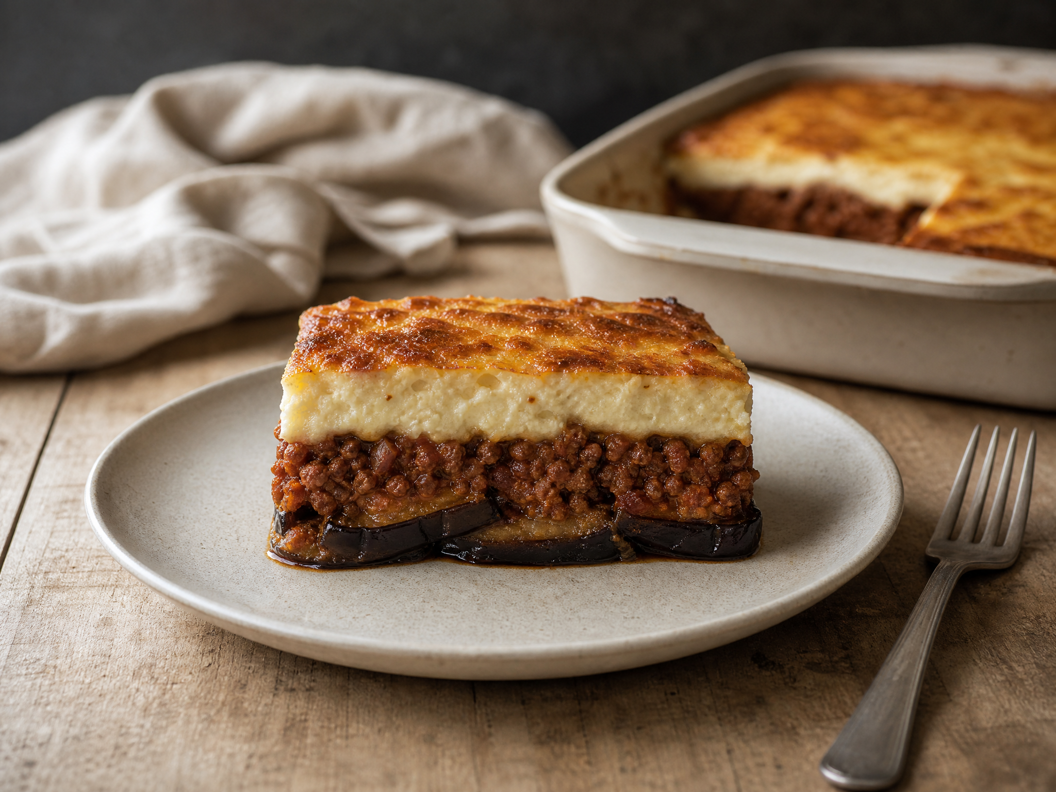 Moussaka revisitée : cuire les aubergines au four au lieu de les frire