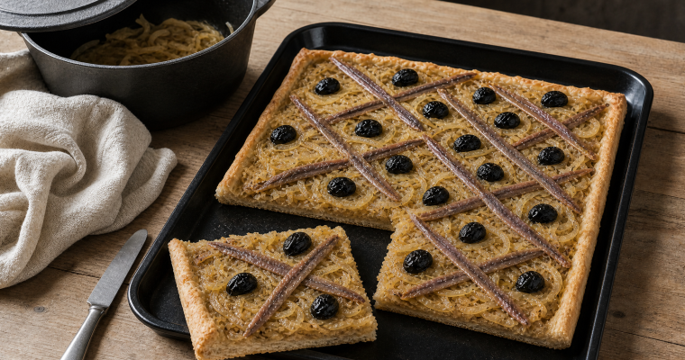 Pissaladière revisitée : fondue d&rsquo;oignons en quarante minutes